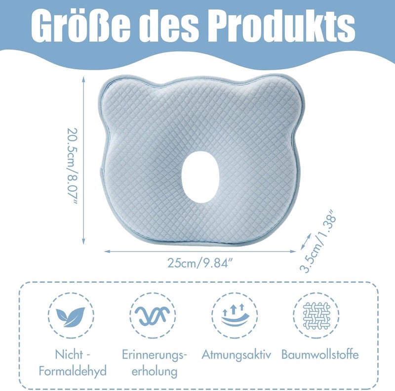 FOBSERD Memory Foam Baby Travel Pillow,Portable Cute Cartoon Bear Soft and Cozy Pillow, Breathable Bedding Set - Image 2